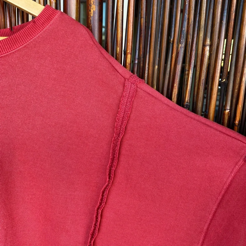 NWOT Free People Red Camden Sweatshirt - Picture 10 of 16